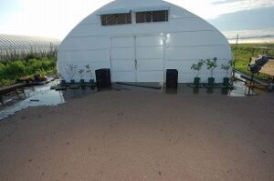 大雨被害の調整所入口